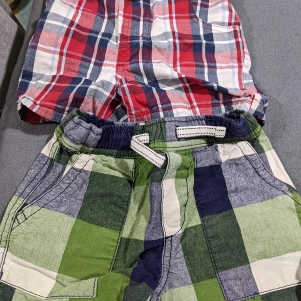 Boys shorts bundle 18 months black gray camo‎ plaid
